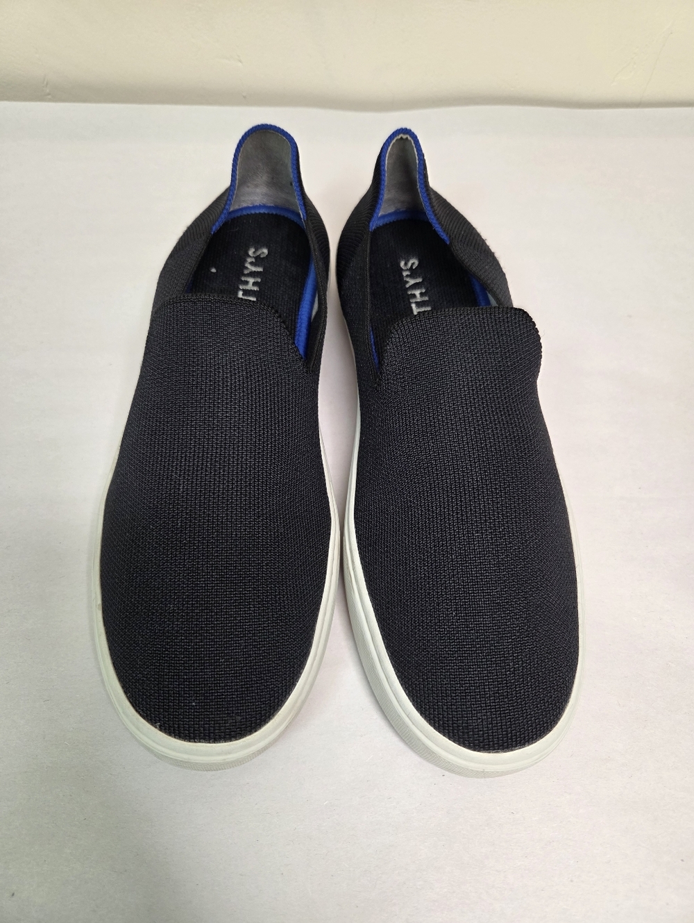 Rothy’s Slip On Sneakers Navy Blue Knit Washable Shoes Size 10 Comfort Casual